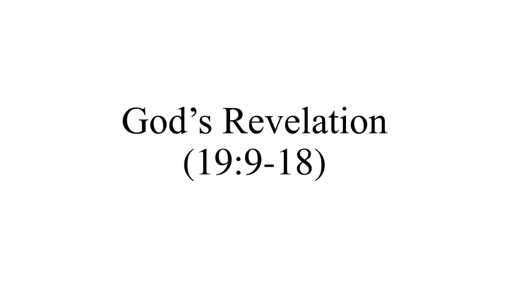 god s revelation 19 9 18