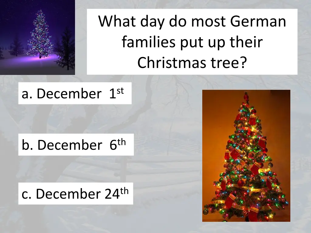 what day do most german families put up their