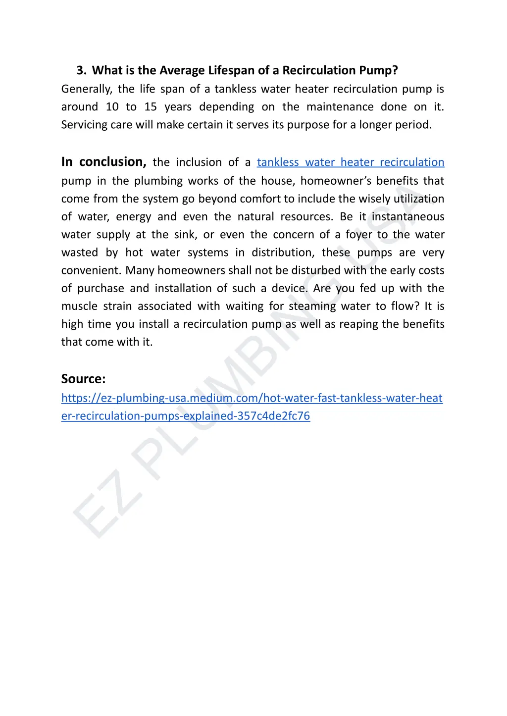 3 what is the average lifespan of a recirculation