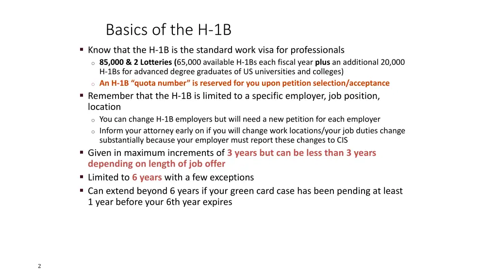 basics of the h 1b know that