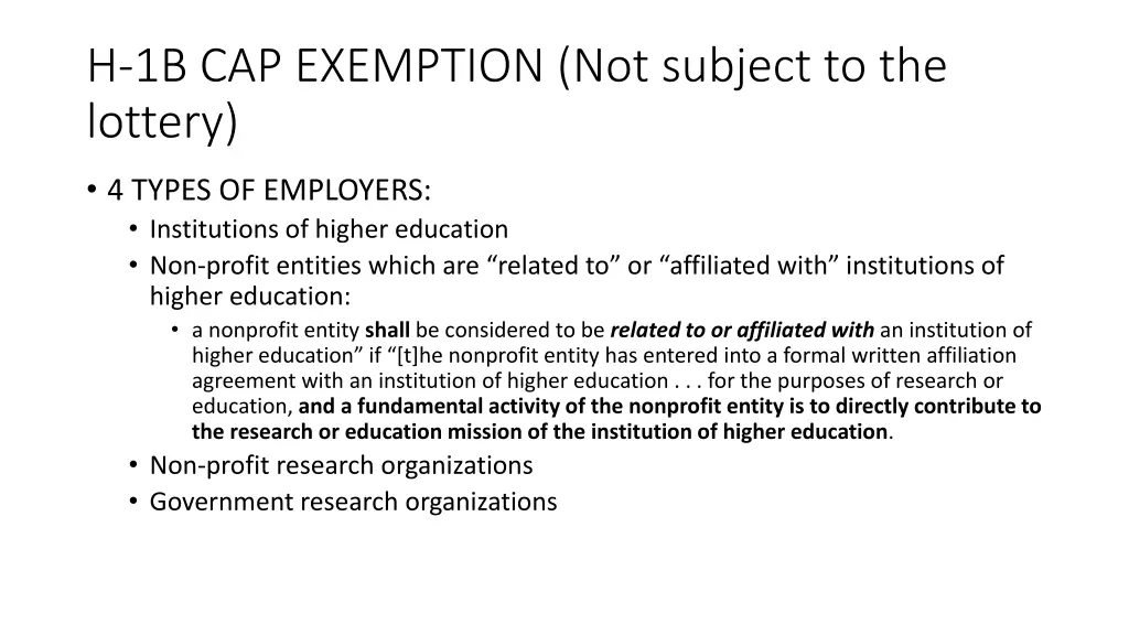 h 1b cap exemption not subject to the lottery