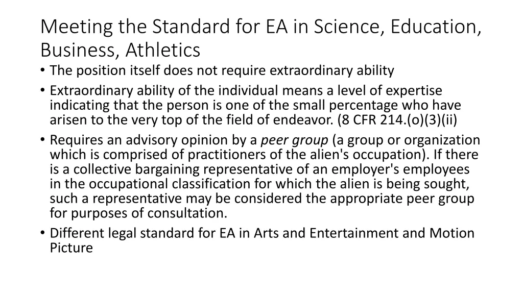 meeting the standard for ea in science education