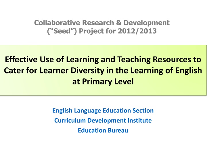 collaborative research development seed project