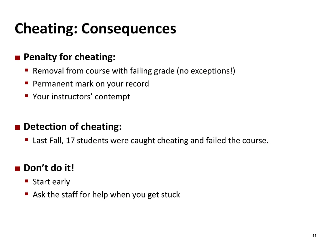 cheating consequences