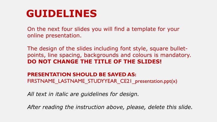 guidelines