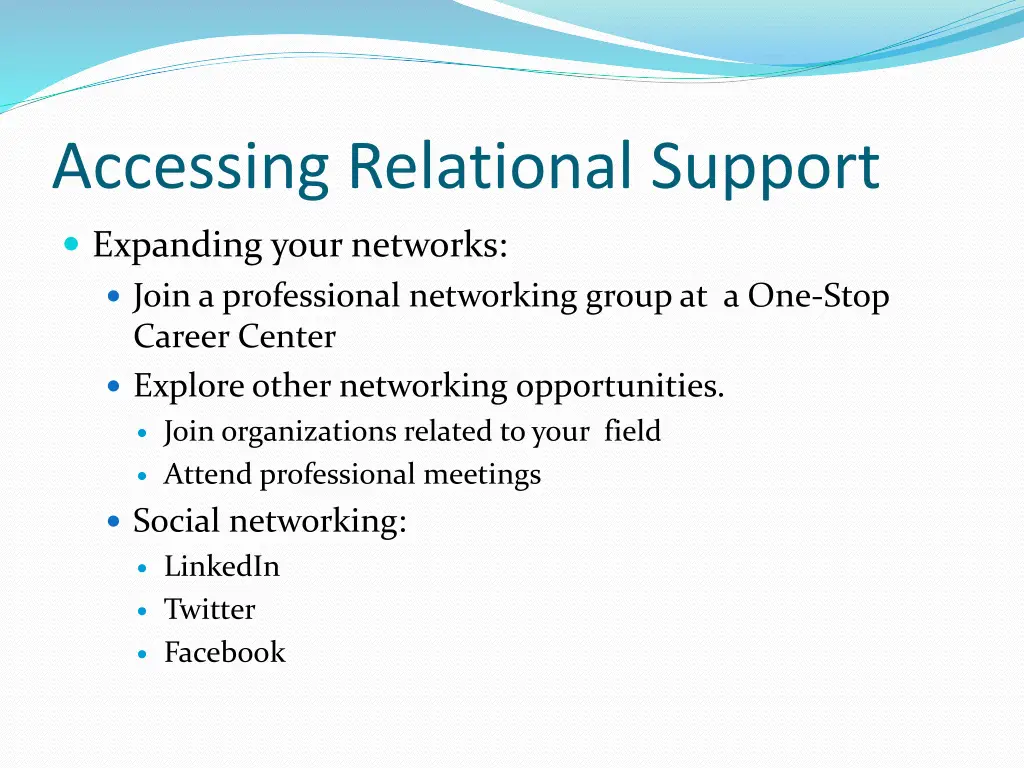 accessing relational support 4