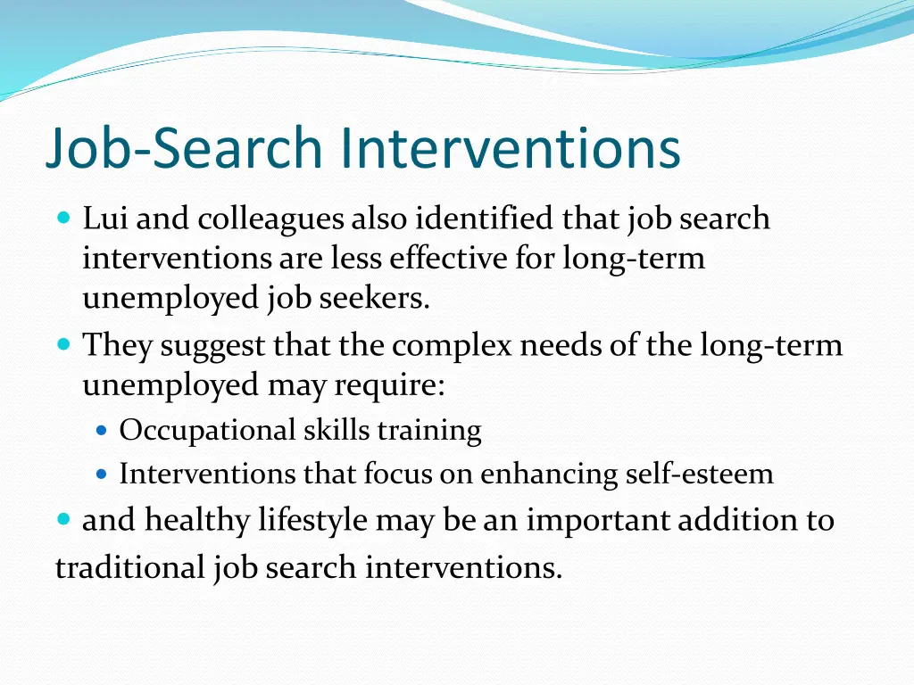 job search interventions 2