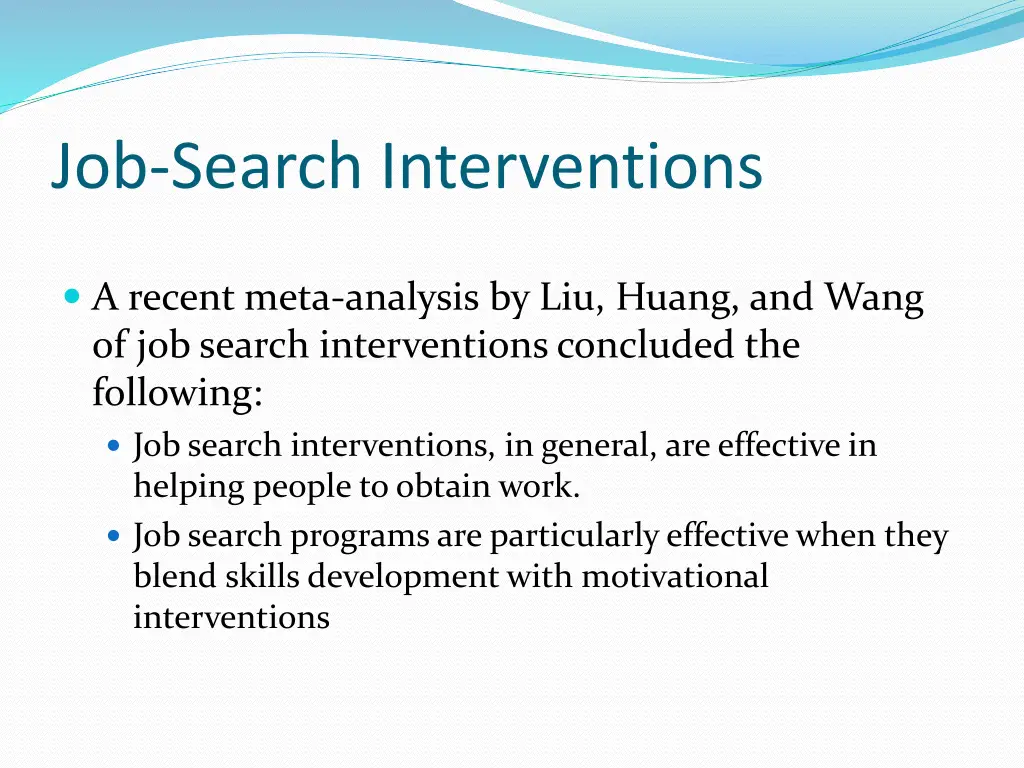 job search interventions