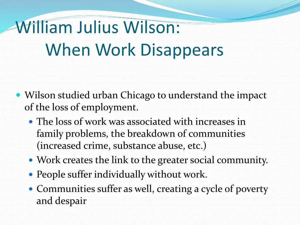 william julius wilson when work disappears