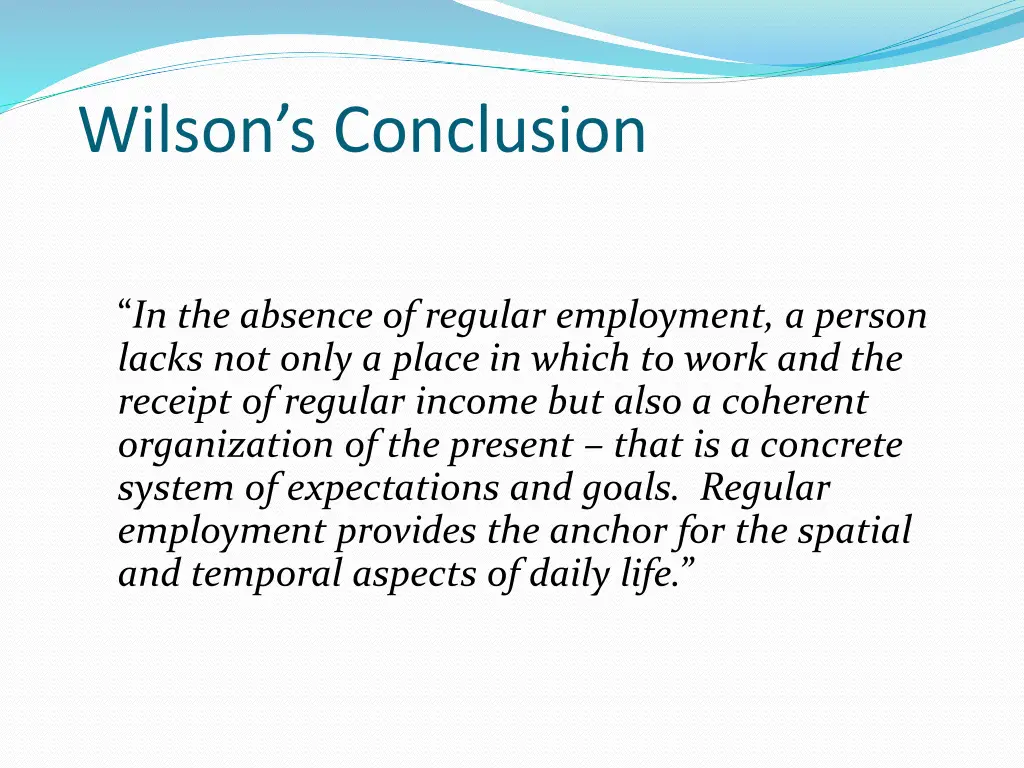 wilson s conclusion