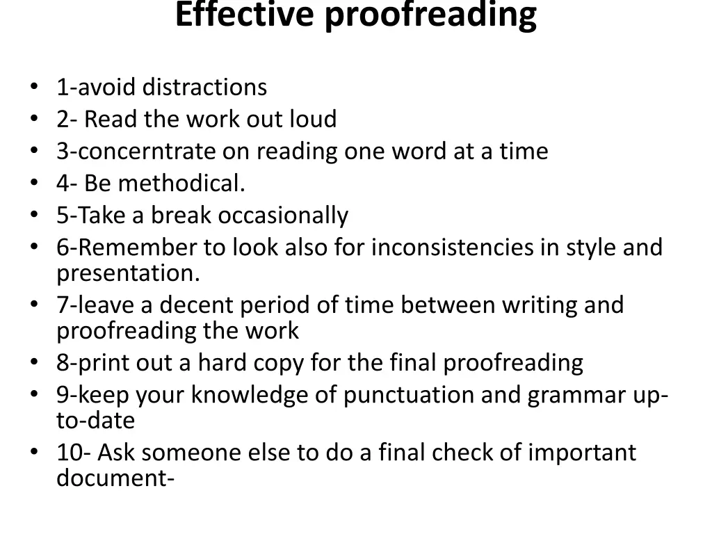 effective proofreading