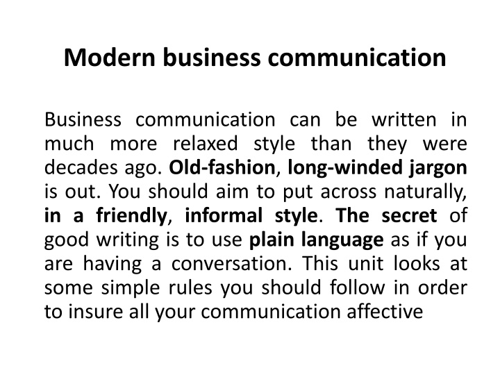 modern business communication