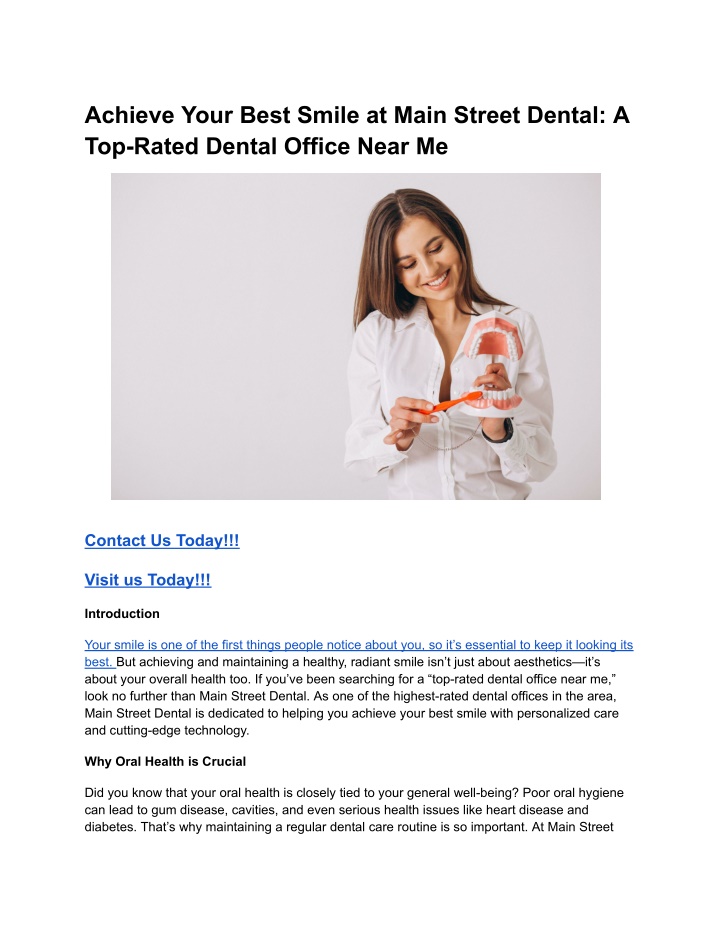 achieve your best smile at main street dental