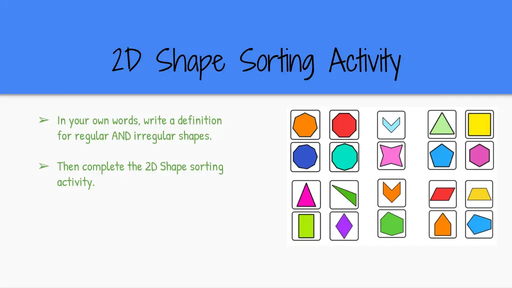 2d shape sorting activity