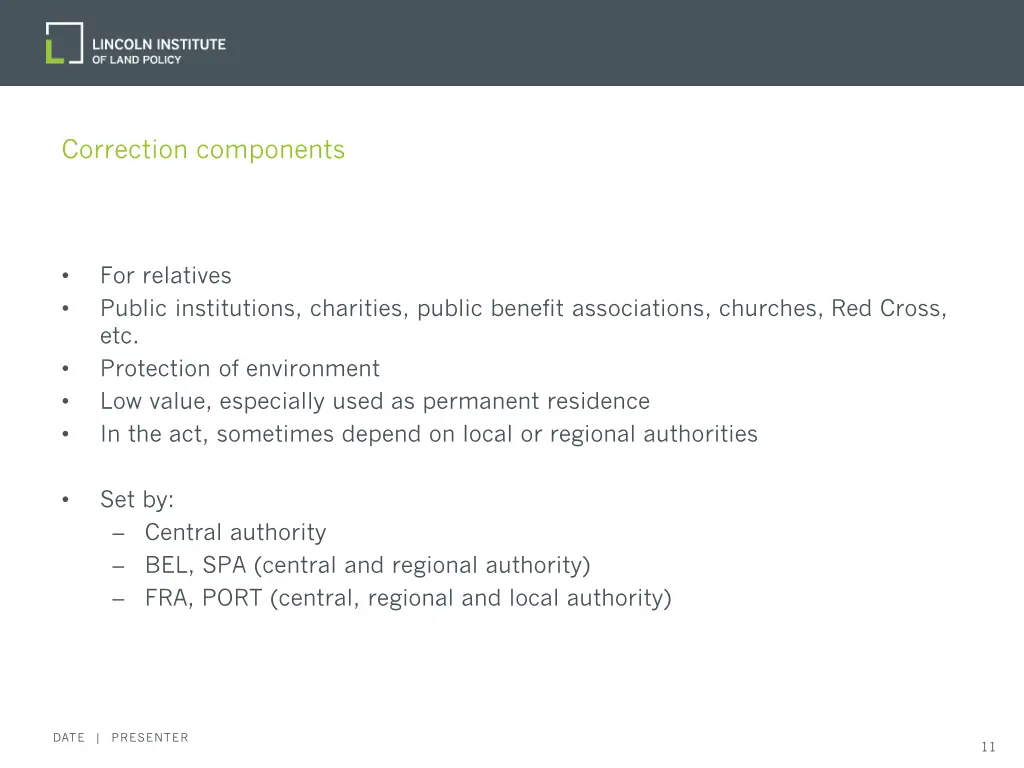 correction components