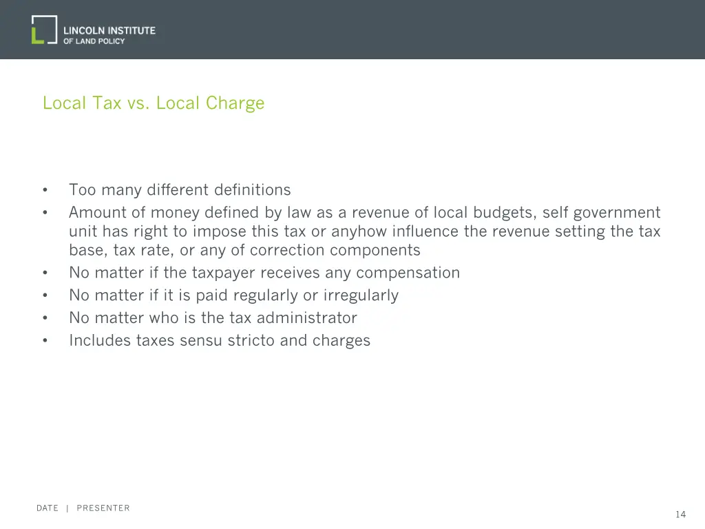 local tax vs local charge