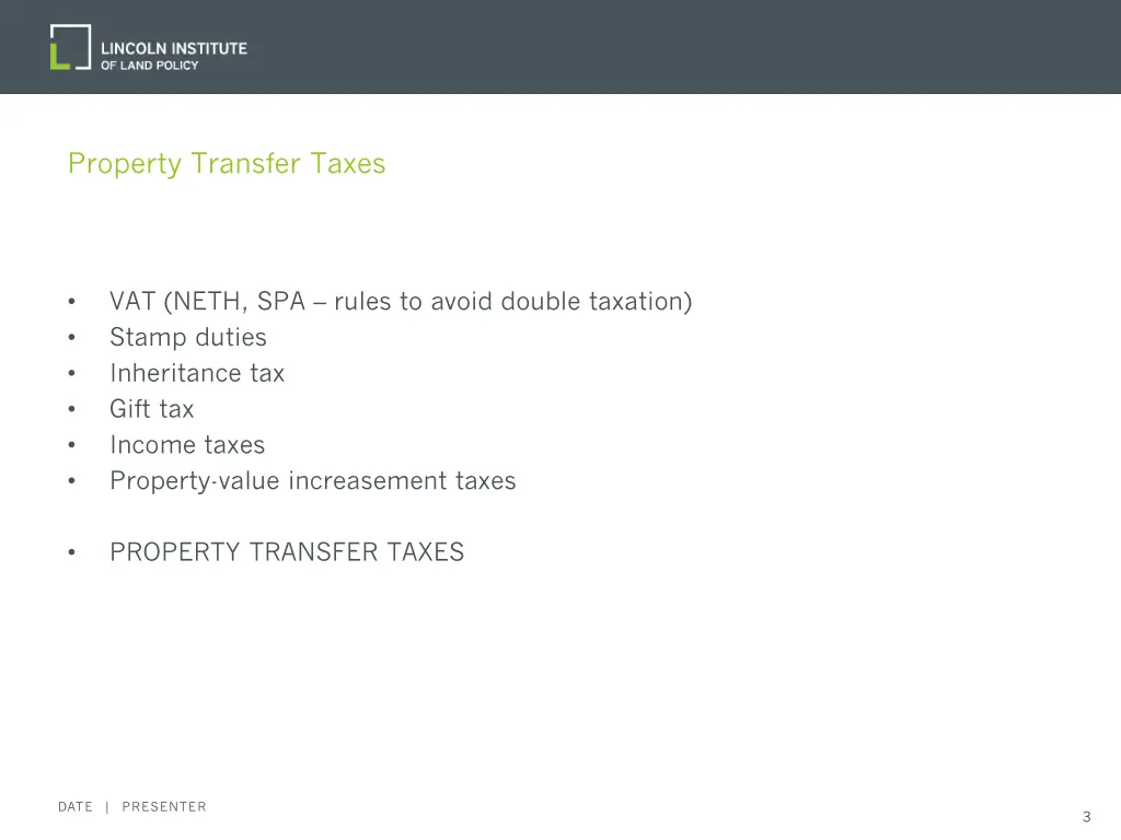 property transfer taxes