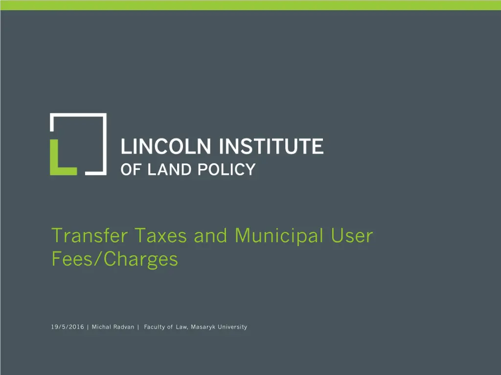 transfer taxes and municipal user fees charges 1