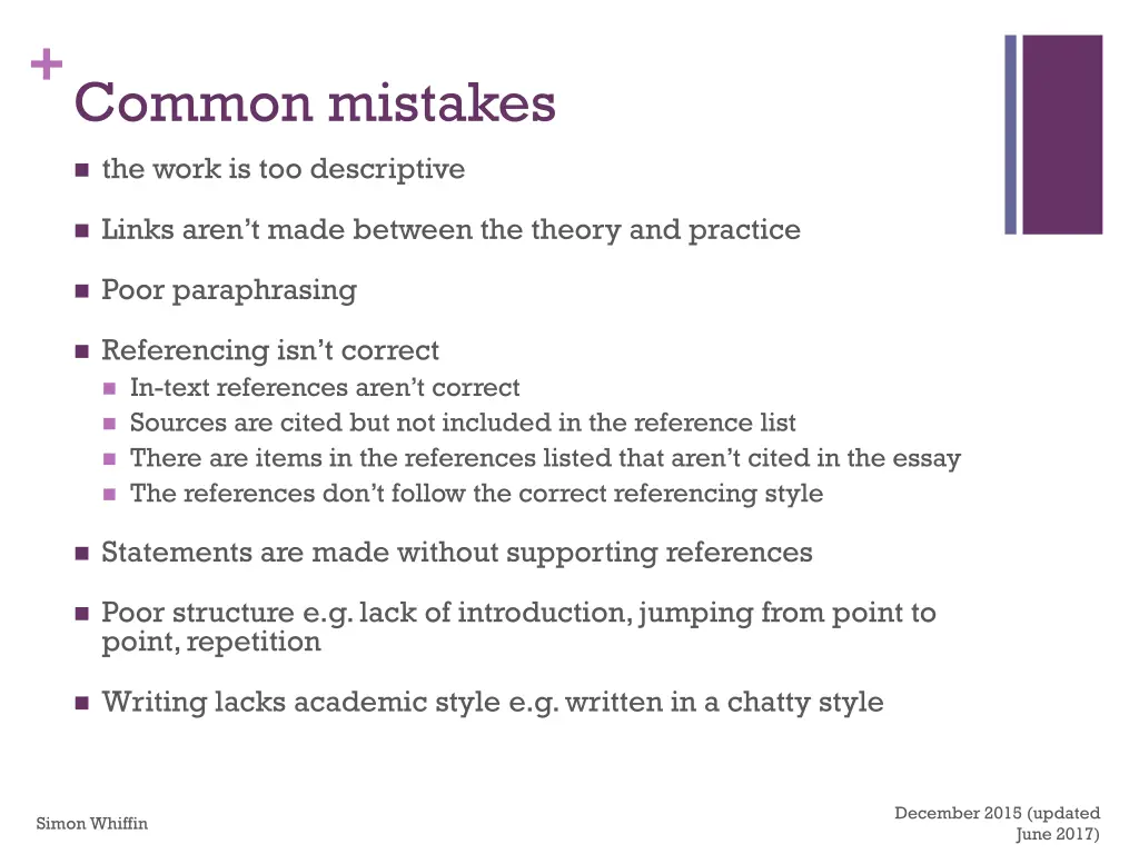 common mistakes