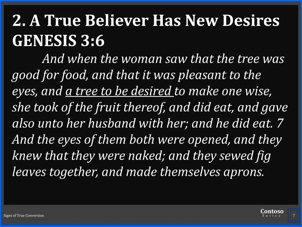 2 a true believer has new desires genesis