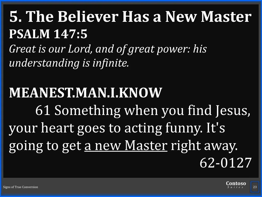 5 the believer has a new master psalm 147 5 great