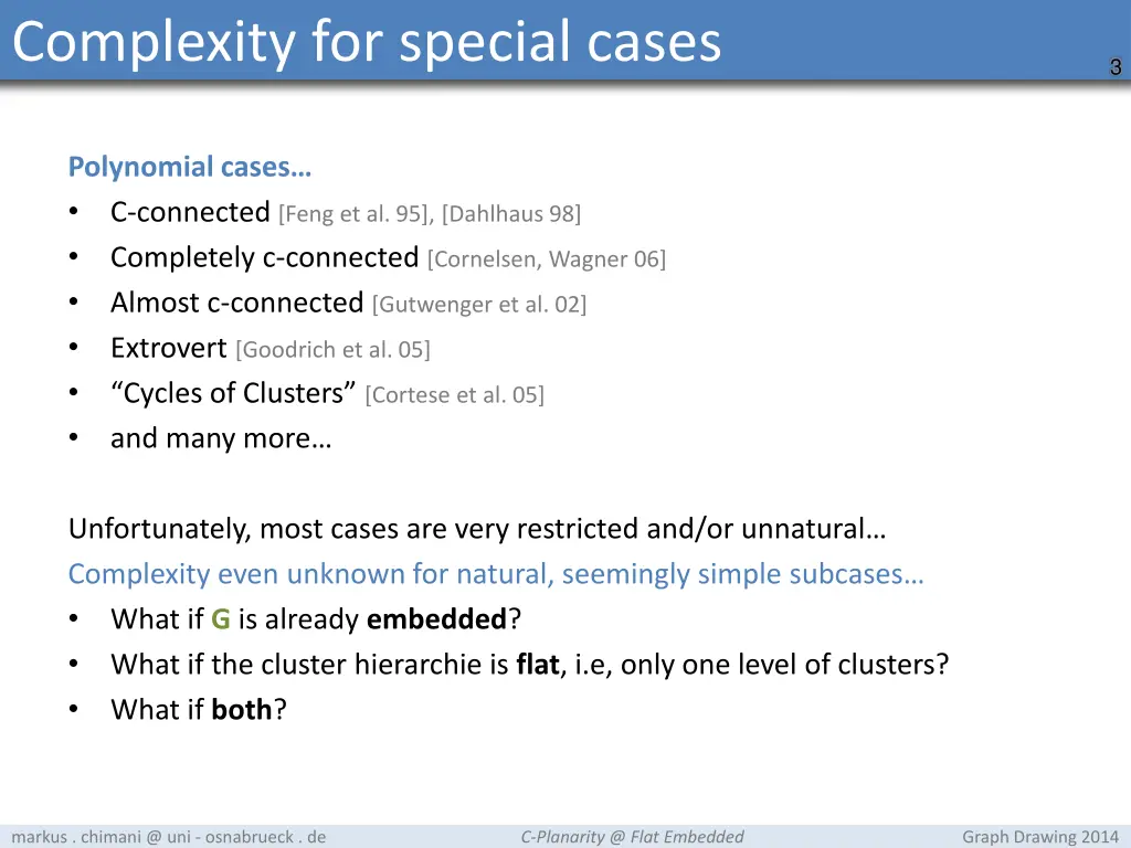 complexity for special cases