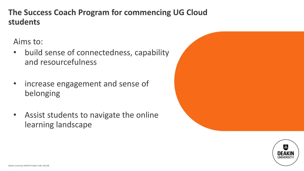 the success coach program for commencing ug cloud