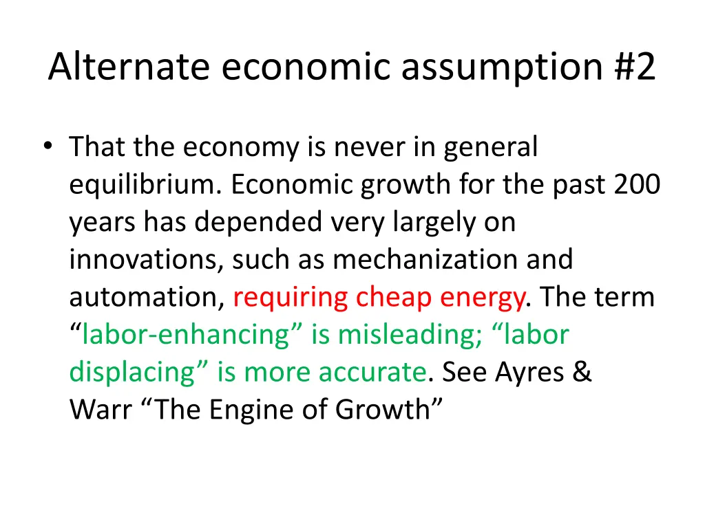 alternate economic assumption 2