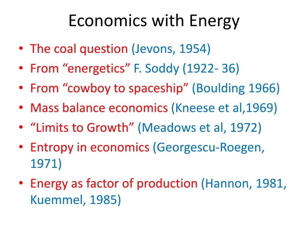 economics with energy