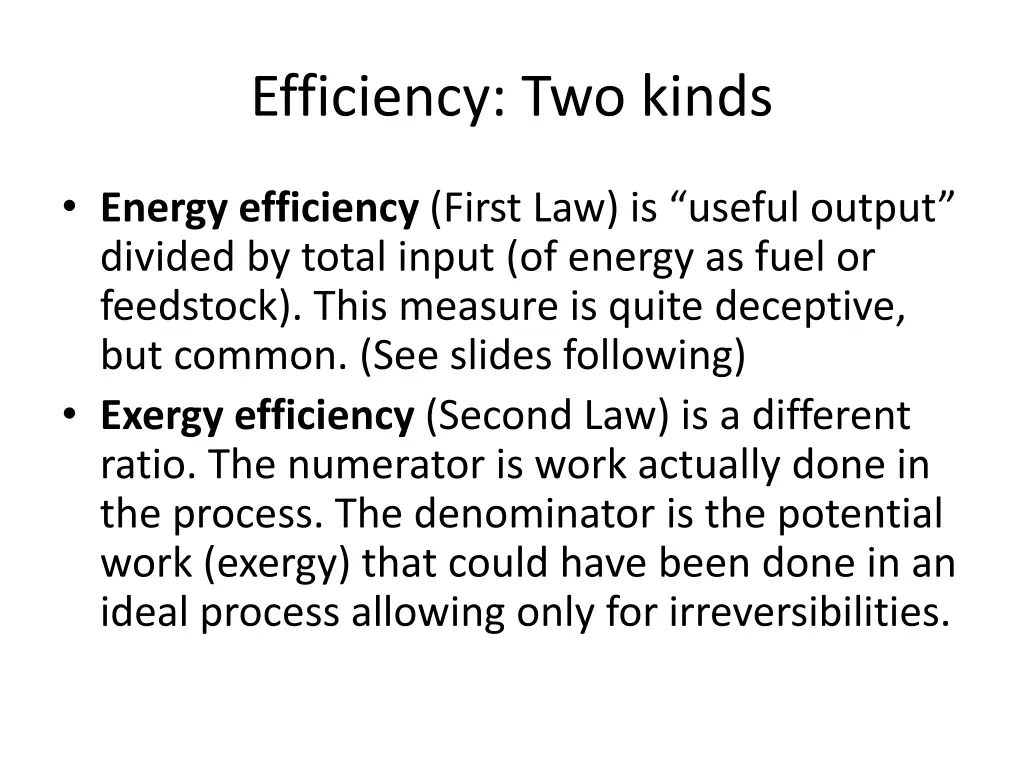 efficiency two kinds