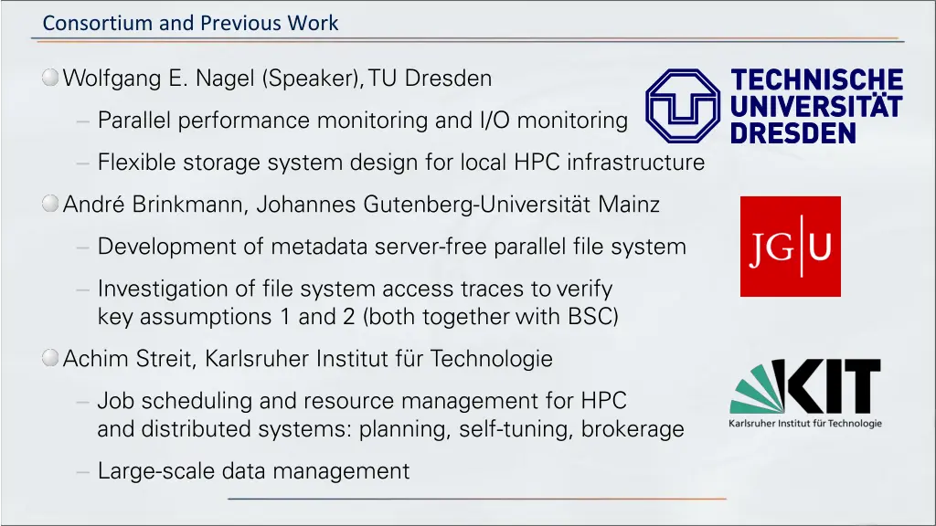 consortium and previous work