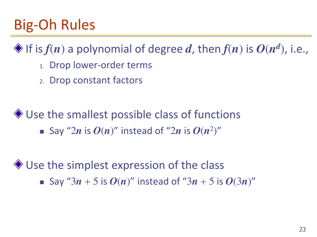 big oh rules