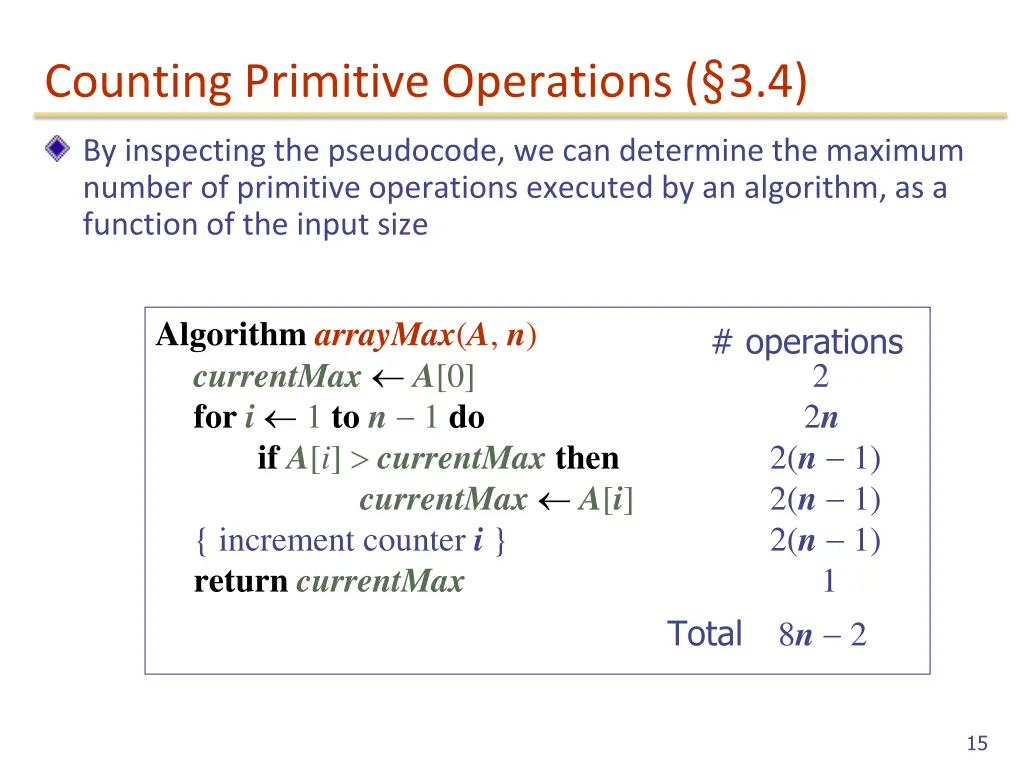 counting primitive operations 3 4