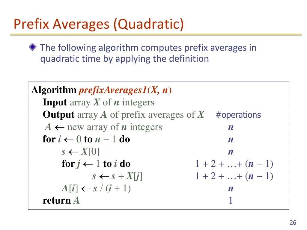 prefix averages quadratic