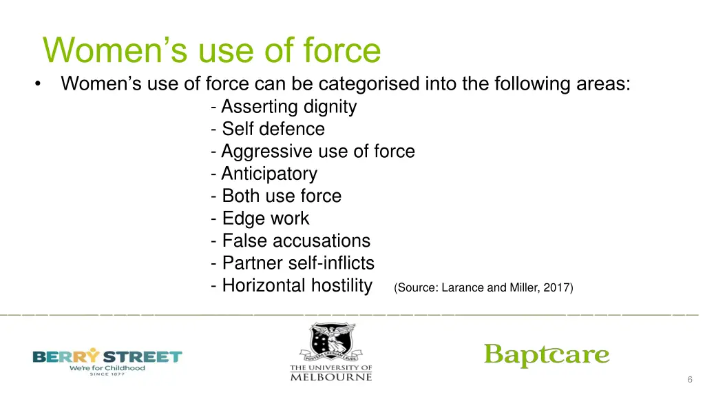 women s use of force women s use of force