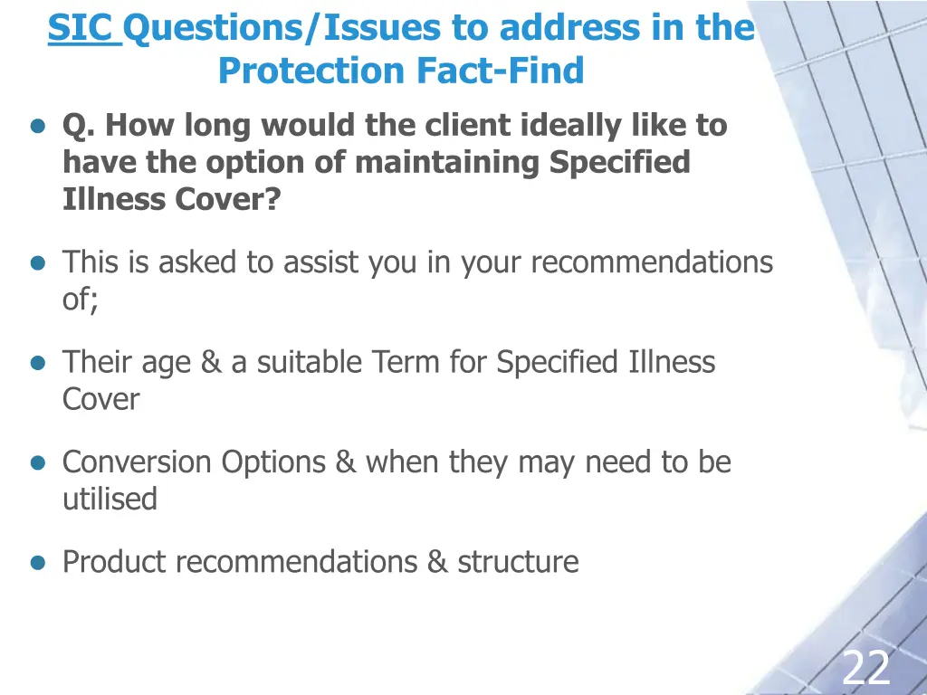 sic questions issues to address in the protection 1