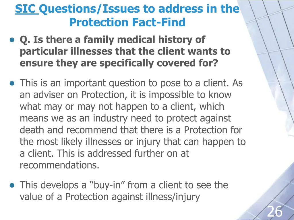 sic questions issues to address in the protection 5