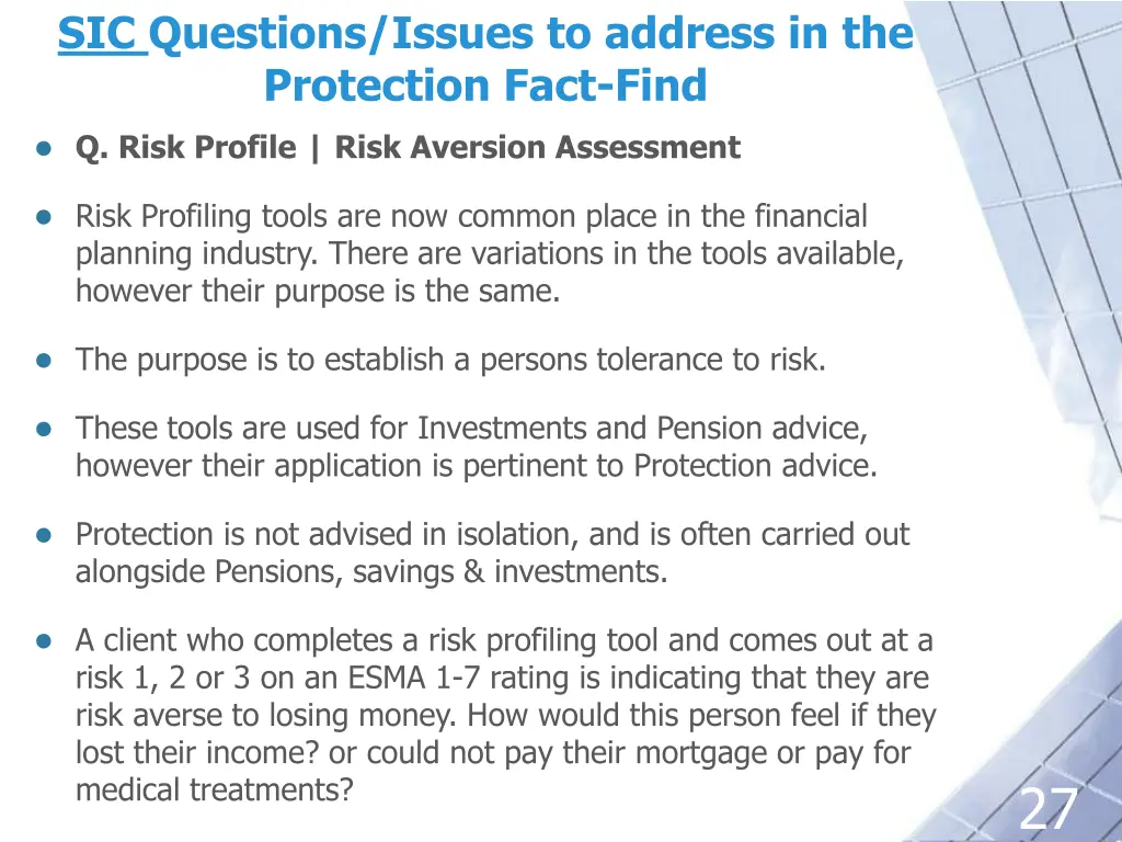 sic questions issues to address in the protection 6