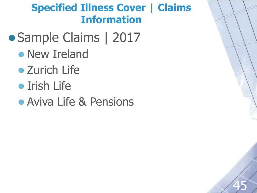 specified illness cover claims information sample