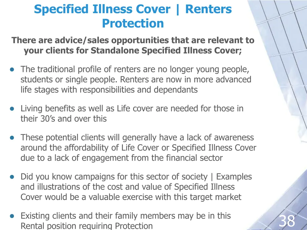 specified illness cover renters protection 1