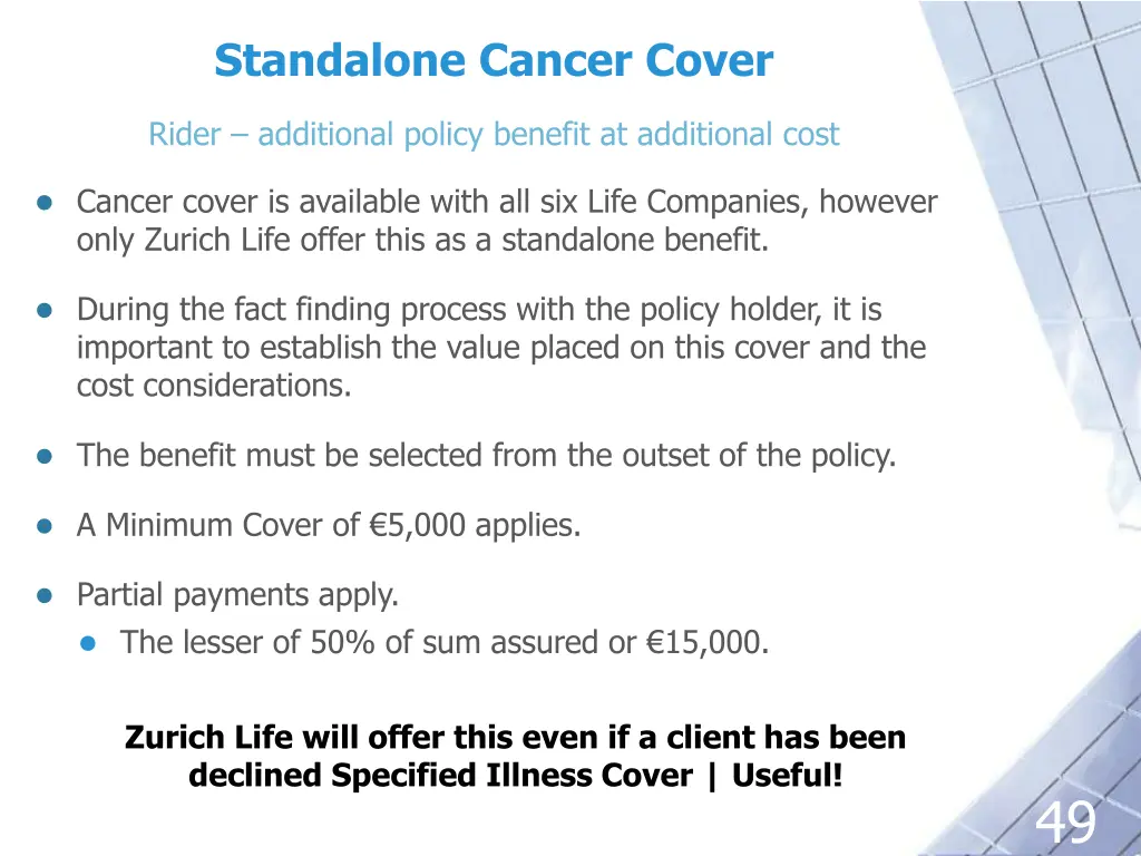 standalone cancer cover