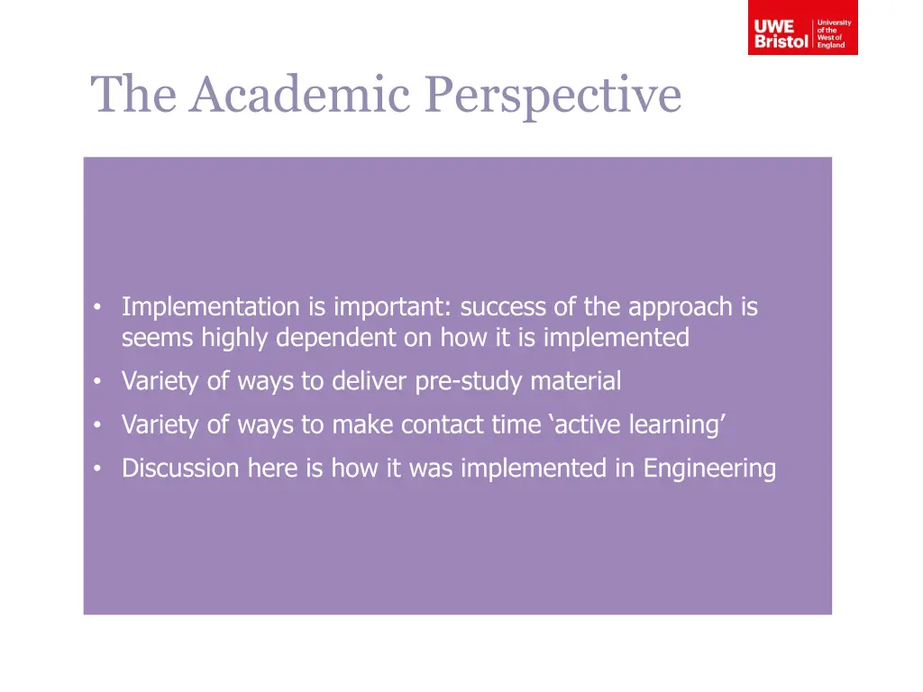 the academic perspective