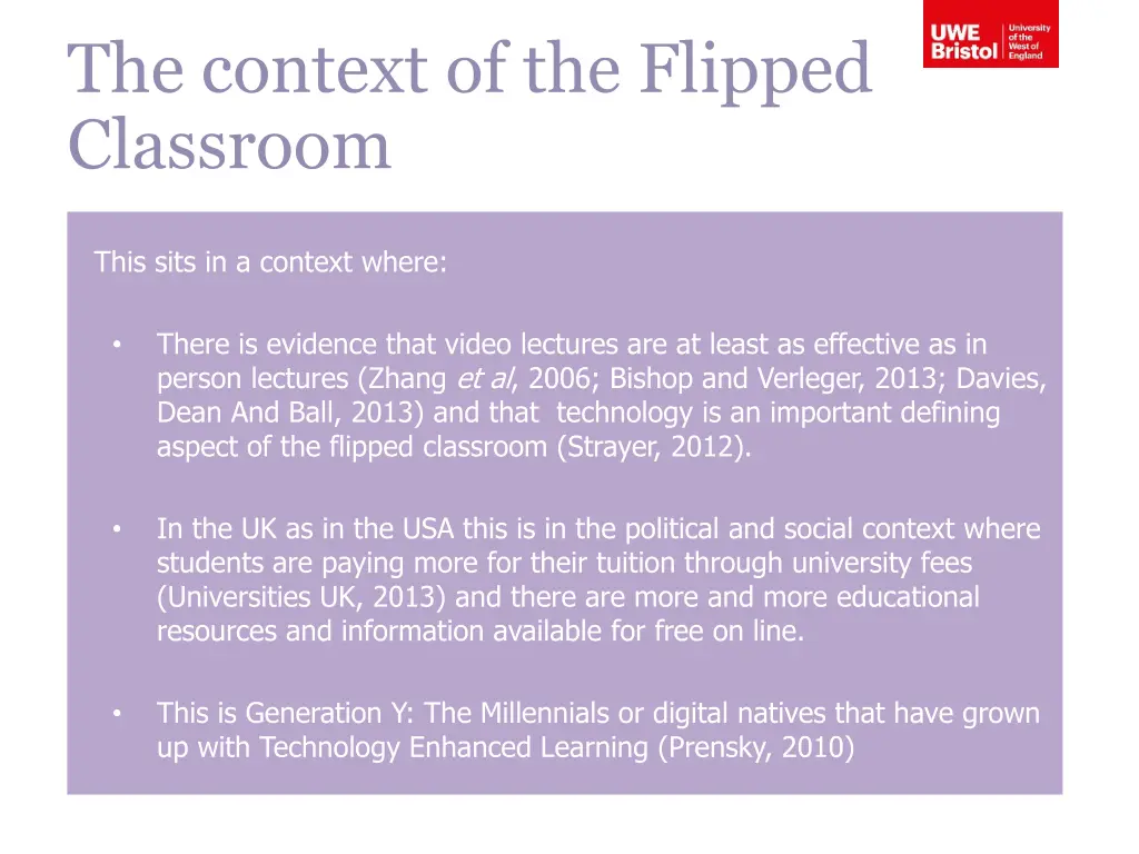 the context of the flipped classroom