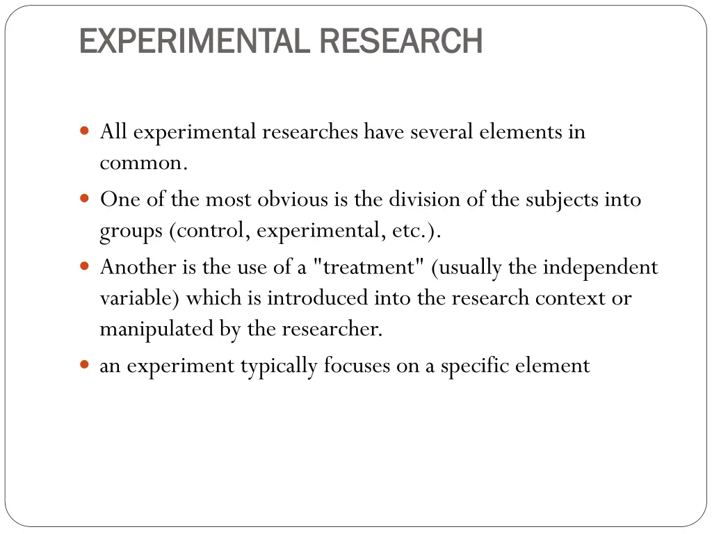 experimental research experimental research