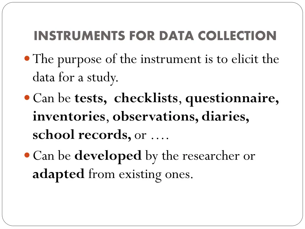 instruments for data collection