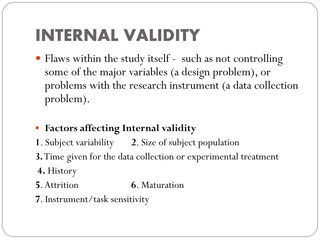 internal validity