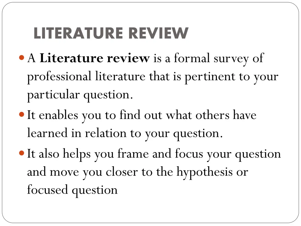 literature review