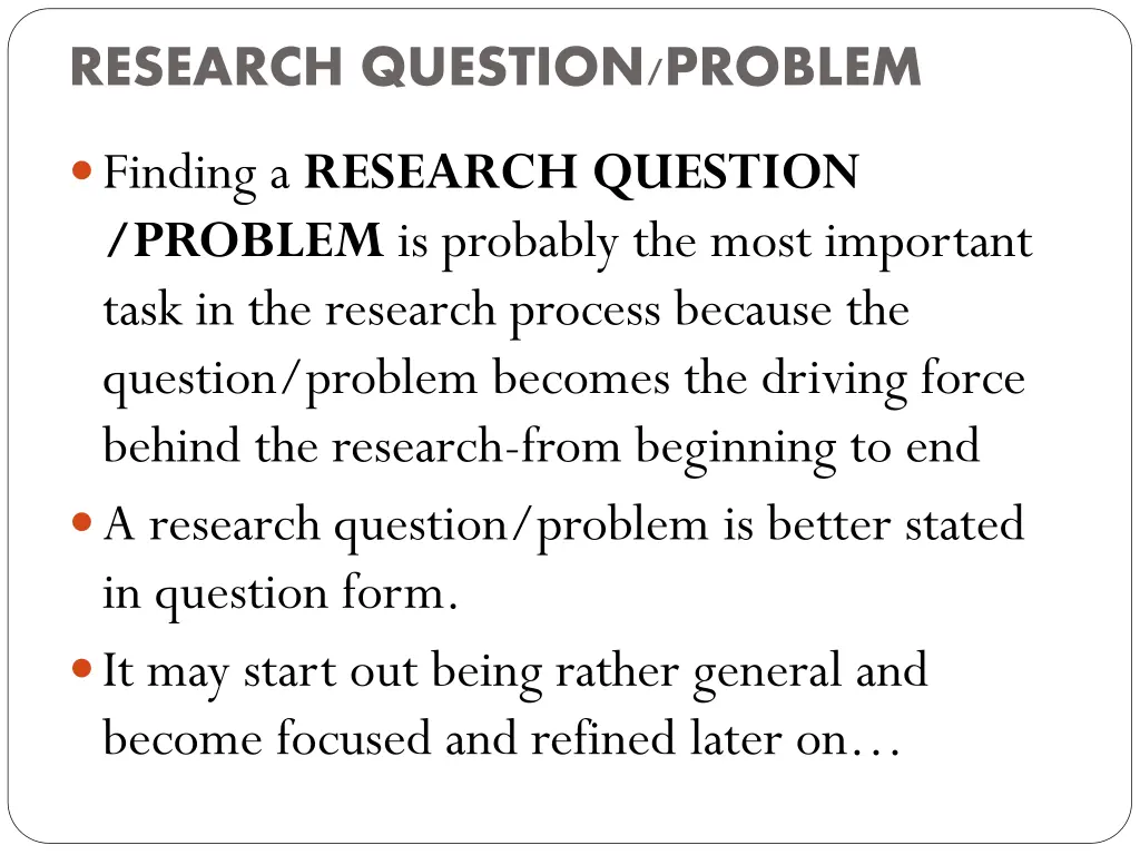 research question problem