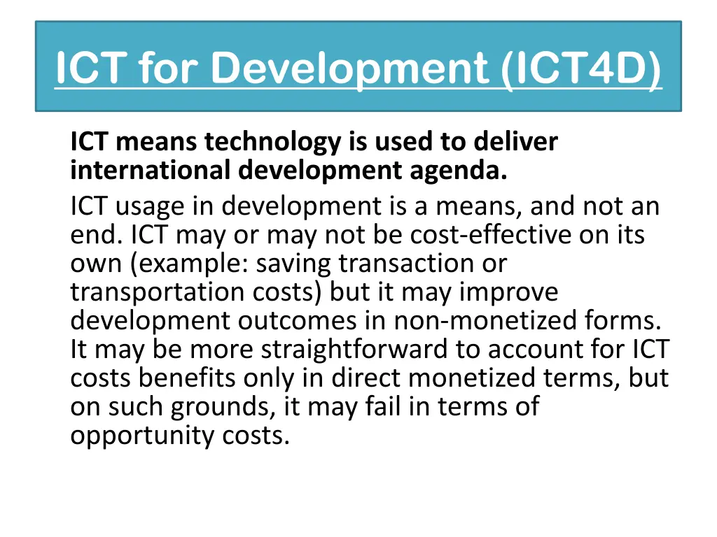 ict for development ict4d