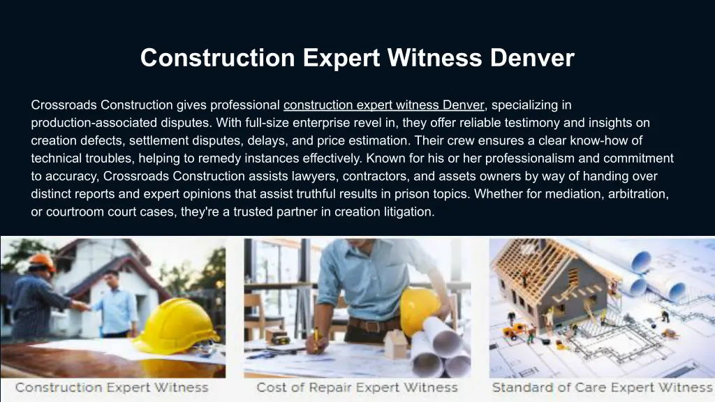 construction expert witness denver